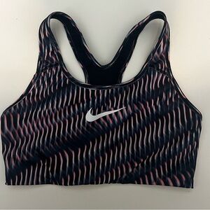 Nike Dri Fit Pro Classic Swoosh Rainbow Compression Sports Bra Medium